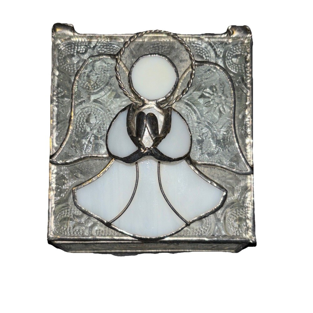 Gallery INC Glass Angel Clear Jewelry Box - New No Box